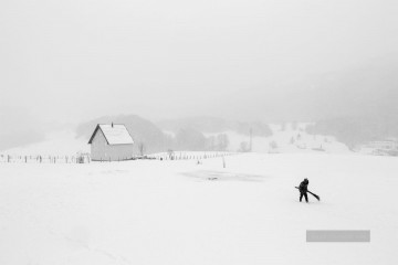 Schwarz weiß Werke - Winterlandschaft Schwarz und Weiß